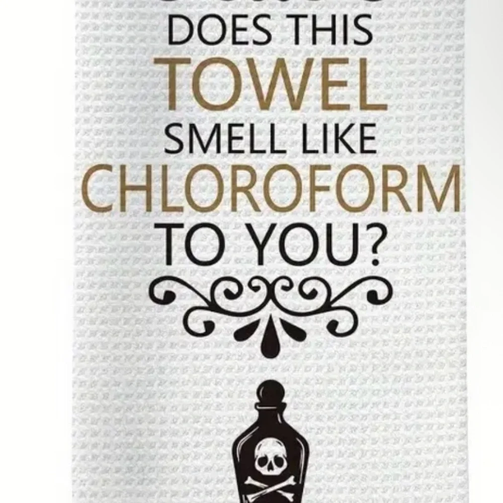 Humorous White and Black Kitchen Towel